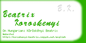 beatrix koroskenyi business card